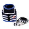 Collier de chien réglable Harnais Laisse Creative Navy Suit Style Sangle de poitrine Corde de traction sécurisée pour petits chiens moyens Chats