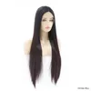 12~26 inches Long Synthetic Lace Front Wigs Silky Straight Black Pink Mix Color Simulation Human Hair Wig 1808131BT5507