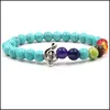 Armbanden sieraden kralen, strengen colorf chakra yoga kraal elastische armband tijger oogsteen hand strings mix kleurval levering 2021 xixef