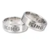 stainless steel jewelry letters King Queen ring titanium steel crown couple finger ring