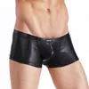 Underpants Cockcon Brand Leather Underwear Men Sexy Nylon Spandex Penis Pouch Cock Men039s Boxer Shorts Black Low Rise Mens Lin7799148