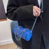 Sacos de compras bolsas e bolsas de luxo designer de desenhista verão moda das mulheres para a mão marinho azul lado 220303