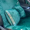 Coussins de siège en peluche, coussin lombaire de voiture, support de tête automatique avec nœud papillon, oreiller doux