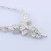 Dubai Silver Plated Fashion Bridal Bröllop Halsband Armband Örhängen Ring Indiska Smycken För Kvinnor