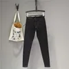 Frauen Jeans Plus Größe Hohe Taille Frauen Casual Bleistift Hosen 2022 Frühling Herbst Schwarz Diamant-verzierte Denim Hosen Streetwear