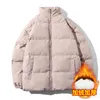 Kurtka zimowa Mężczyźni Parkas Zagęścić Ciepły Płaszcz Mężczyzna Stojak Kołnierz Kurtki Bubble Color Kobiety Parka Płaszcz Moda Streetwear 6XL 211216