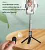 P60D-2 Selfie Stick Draadloze Bluetooth-compatibel Opvouwbaar Mini-statief met dubbele vullicht sluiter Afstandsbediening voor smartphone