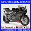 Motorcykel Fairings för Aprilia RSV Factory Black 1000 R 1000R RSV1000R Mille RV60 Cowling 9NO.14 RSV-1000 RSV1000 R RR 03 04 05 06 RSV1000RR 2003 2004 2005 2006 Body Kit