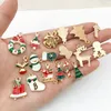 Mélanger 76 pcs Mignon De Noël Émail Alliage Charmes Ton Or Plaqué Goutte D'huile Santa Clause Arbre Cerf Candy Cane Bonhomme De Neige En Métal Pendentifs