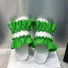 Runway Flat Heel Solid Färg Tofflor Kvinnor Skrynda Pläterade Lata Mules Sommar Casual Beach Skor 2021 Sandaler FlipFlops Girls