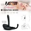 Wiederaufladbares Silikon -vibrierender männlicher Ringverstärker -Klitoris -Stimulation GP Point Orgasmus Sex Toys für Männer Paare X06025978795
