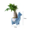 Cartoon Cute Alpaca Succulent Flower Pot Desktop Placed Potted Container Decoration Gift Balcony Plant Ceramic Creative 210615