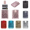 Universal Magnetic Buckle Multi-card Slot Bling Glitter Pocket Stickers Stick-on Back Cell Phone Pouch Faux Leather Card Holder