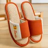 Female soft teng grass anti slip slippers four seasons of sweat absorption breathable household wood floor silent sandals manufacturers direct sales