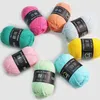 1 pc 50g Mleko Bawełna Super Miękki Sweter 1 PC Rainbow 4 Ply Nowa Naturalna Przędza Nicial Dzianie Jedwabne Dziana Dziana Hurtownie Szydełkowa Wełna Y211129