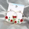 Boucles d'oreilles rondes exagérées en forme de fleur pour femmes, accessoires de bijoux tendance, vente en gros, cadeau