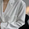 Femmes blanc grande taille minimaliste Blazer cranté à manches longues veste ample mode printemps automne 2F0312 210510