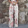 Sommer Mode Blumendruck Zweiteilige Hosen Set Frauen Elegante Eine Schulter Crop Tops Und Lose Breite Bein Hosen Anzüge Sexy Outfit 210521