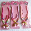 Детское радуга светящееся ожерелье конфеты ювелирные изделия набор девочка дом одеваются браслет