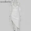 White Pleated Summer Sexy Dress For Women Sleeveless Midi Party es Vestidos Backless Night Elegant 210604