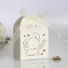 50pcs Laser Cut Elephant Hollow Carriage Favors Box Gifts Candy Dragee Boxes Baby Shower Wedding Birthday Wrapping Paper Bags 211014