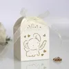 50 unids Laser Cut Elephant Hollow Carriage Favors Box Regalos Candy Dragee Boxes Baby Shower Boda Cumpleaños Envoltura Bolsas de papel 211014