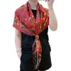 110 Luxury Brand 100% Natural Silk Multicolor Birds Square Scarf Design Print Kerchief Woman Neck Shawl Wraps Echarpe