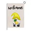 DHL Summer Garden Flag Fruit Gnomes Double Size Printed Flax Outdoor Decorative Hanging Welcome Summer Season Banner 32*47CM