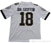 NCAA UCFナイツカレッジフットボールウェア＃18 Shaquem Griffin JerseyブラックホワイトAACステッチセントラルフロリダのステッチ大学SM.Griffin Jerseys