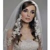 Weils Bridal White Ivory Lace Krótkie ślub 2021 z akcesoriami grzebieniowymi Velo de Novia Vail