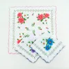 Drukowanie Hankerchief Scallop Bawełna Cutter Damska Chusteczka Craft Vintage Hanky ​​Floral Wedding Chusteczki 30 * 30 cm Random ColorWMQ1022