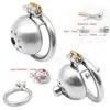 304 Rostfritt stål Man Chastity Device Super Small Short Cock Cage med Stealth Lock Ring Sex Toy P0826