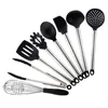 8pcs / set Ustensiles de cuisine en silicone avec poignée en acier inoxydable Gadgets de cuisine antiadhésifs résistants à la chaleur Ustensiles de cuisine Spatule ZZE5709