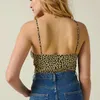 Foridol Daisy Baskı Boho Cami Kadınlar Çiçek Backless Lace Up Siyah Kırpılmış Üst Streetwear Kaşkorse Femininas Tops 210415