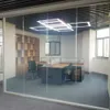 Room divider, customized Eu-100 glass middle clear acrylic self-adhesive strip panoramic side single glass full aluminum frame.