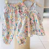 Meisjes Set Summer Flower Sling Top + Broek 2 stks Kleding Sets Kinderkleding voor Kid 210528