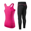 Sport Running Beskuren Top + Leggings Set Women Fitness Suit Yoga s Gym Trainning Clothing Workout Fitness Kvinnor Yo 210802