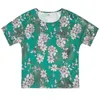 O Collar Plus Size Summer Blouse Women Casual Silk Floral Short Sleeve Shirt Vintage Loose Tops 9066 50 210508