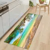 Coussin décoratif oreiller flanelle imprimé plage paysage tapis longue bande salon canapé tapis salle de bain absorbant antidérapant tapis 7742503