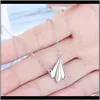 & Pendants Jewelry Drop Delivery 2021 Paper Airplane Necklace Female Japanese Style Simple Star Childhood Short Clavicle Chain Pendant Neckla