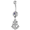 YYJFF D0470 Cow Belly Navel Button Ring White Color