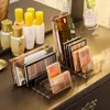 Caixas de armazenamento Caixas 7 Grades Caixa Cosmética Transparente Acrílico Maquiagem Organizador Paleta de Eyeshadow Titular Desktop Maquiagem Ferramentas