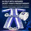 24 Airbags Pressothérapie Pression d'air Amincissant la machine infrarouge lointain Drainage lymphatique Detox masseur complet du corps Body Press combinaison de sauna Presoterapia Machines