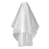 Femmes deux couches voiles de mariée tulle blanc ivoire courte mariée mariage voile simple élégant hidial hidial headfear salles d'accessoires