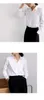 Mode femme Blouses 2021 chemise à manches longues femmes col rabattu bureau dames hauts blanc Blouse femmes et C181 chemises pour femmes