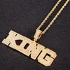 Hip Hop Customized Name Baguette Letters Pendant Necklace Tennis Chain Men Women Rock Street Jewelry255n