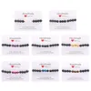 Natürliche vulkanische Stein Perlen Armbänder Armreifen elastisches Seil Energie Anhänger Schmuck Geschenk mit Karte für Frauen Männer