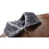 冬の厚いフェイクレザージャケットの男性ブランドのフリース並ぶ暖かいPUレザージャケットコートメンズジッパー暖かいJaqueta Couro Masculino 210522