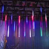 30 / 50cm Meteor Shower Rain 8 Tubes LED String Lights Étanche Noël Décorations de patio extérieur Mariage Navidad Tree Holiday 211109