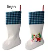 Bas de Noël Sublimation Buffalo Plaid Blanc Halloween Bonbons Chaussettes Père Noël Sac Cadeau Arbre De Noël Oranment 4 Couleurs GYL48